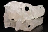 Carved Quartz Crystal Dinosaur Skull #208837-6